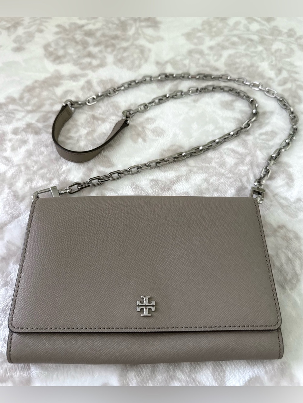 Tory Burch Robinson Leather Chain Crossbody Bag Clutch Shoulder Bag